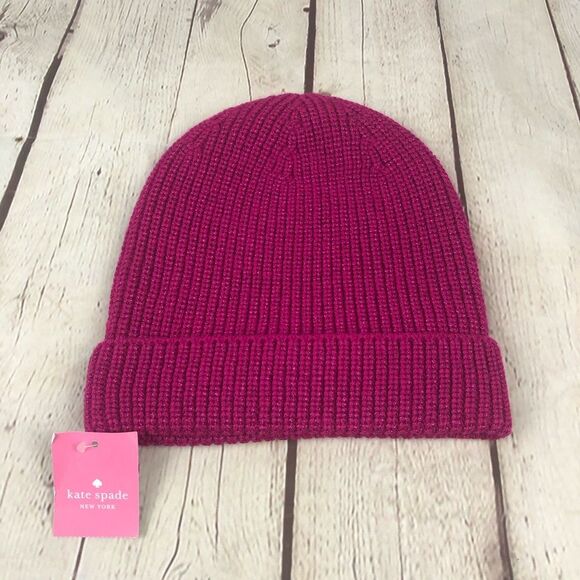 NWT Kate Spade Pink Bow Beanie